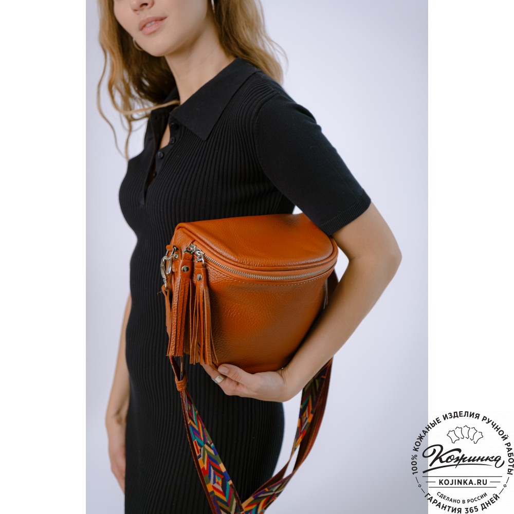 Женская кожаная сумка "Либерти" (рыжая)